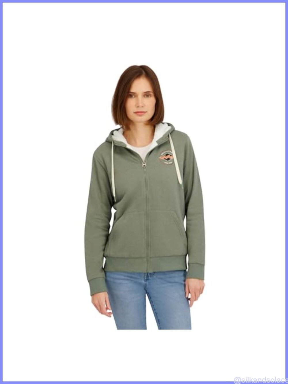 Sherpa Lined Full Zip Fleece Hoodie Jacket Women's